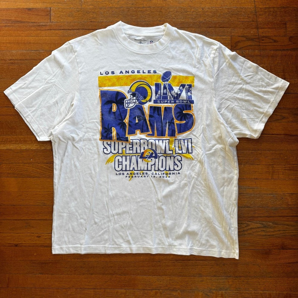 Abercrombie & Fitch Los Angeles Rams Super Bowl LVI Champions T-Shirt Mens‎ XXL